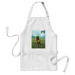 Miniature Brown horse Valentine Heart Adult Apron