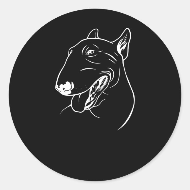 Miniature Bull Terrier  Bully Gift Classic Round Sticker (Front)