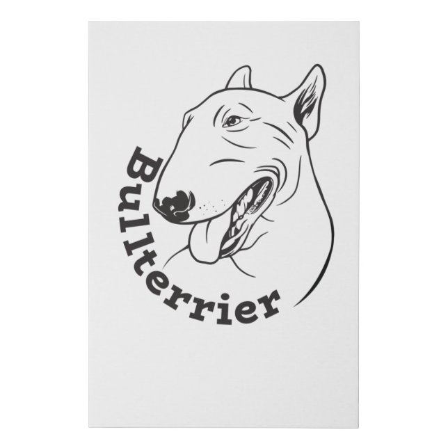 Miniature Bull Terrier  Bully Gift Faux Canvas Print (Front)