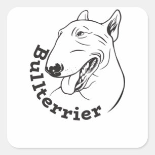 Miniature Bull Terrier  Bully Gift Square Sticker