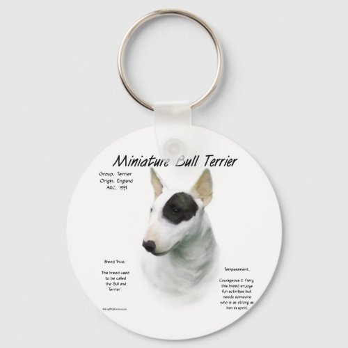 Miniature Bull Terrier History Design Keychain