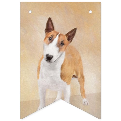 Miniature Bull Terrier Painting _ Cute Original Do Bunting Flags