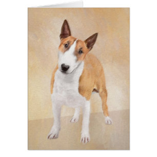 Miniature Bull Terrier Painting - Cute Original Do Cards