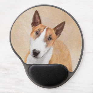 Miniature Bull Terrier Painting - Cute Original Do Gel Mouse Pad
