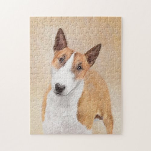 Miniature Bull Terrier Painting _ Cute Original Do Jigsaw Puzzle