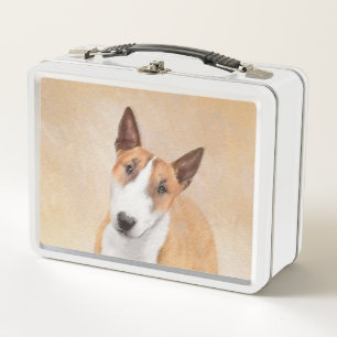 Miniature Bull Terrier Painting - Cute Original Do Metal Lunch Box