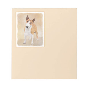 Miniature Bull Terrier Painting - Cute Original Do Notepad