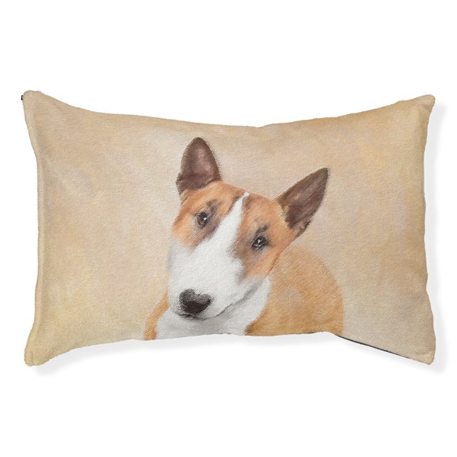 Miniature Bull Terrier Painting - Cute Original Do Pet Bed (Front)