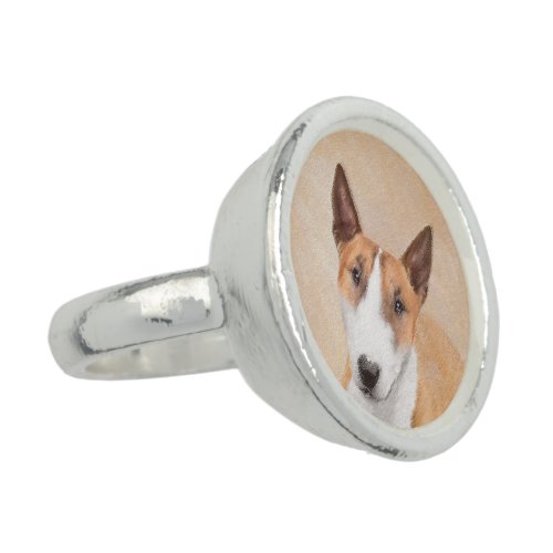 Miniature Bull Terrier Painting _ Cute Original Do Ring