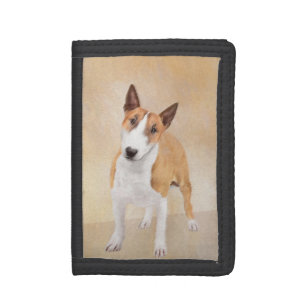 Miniature Bull Terrier Painting - Cute Original Do Tri-fold Wallet