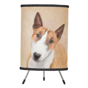 Miniature Bull Terrier Painting - Cute Original Do Tripod Lamp