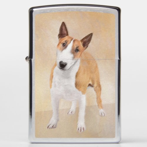 Miniature Bull Terrier Painting _ Cute Original Do Zippo Lighter