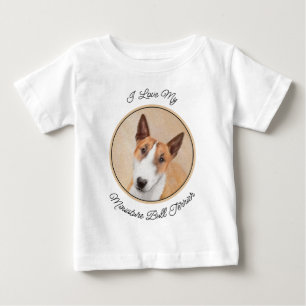 Miniature Bull Terrier Painting - Original Dog Art Baby T-Shirt