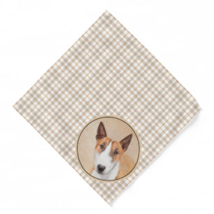 Miniature Bull Terrier Painting Original Dog Art Bandana