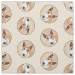 Miniature Bull Terrier Painting Original Dog Art Fabric
