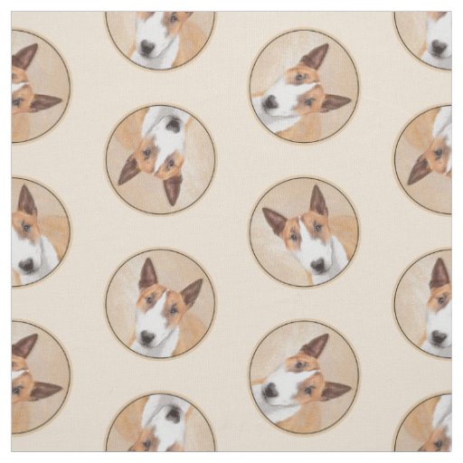 Miniature Bull Terrier Painting Original Dog Art Fabric