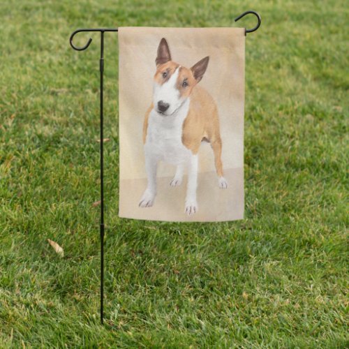 Miniature Bull Terrier Painting _ Original Dog Art Garden Flag