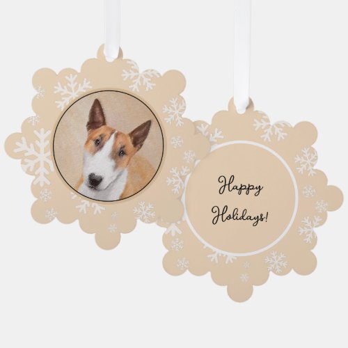 Miniature Bull Terrier Painting _ Original Dog Art Ornament Card