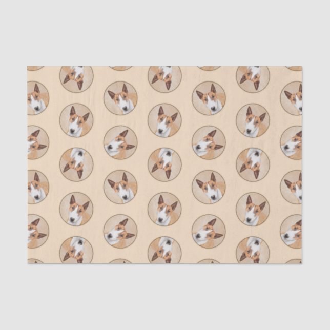Miniature Bull Terrier Painting Original Dog Art Tissue Paper (Front)