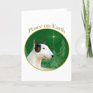 Miniature Bull Terrier Peace Holiday Card