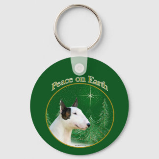 Miniature Bull Terrier Peace Keychain
