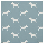 Miniature Bull Terrier Silhouettes MiniBull Dogs Fabric