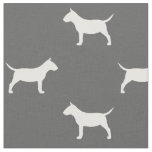 Miniature Bull Terrier Silhouettes MiniBull Dogs Fabric