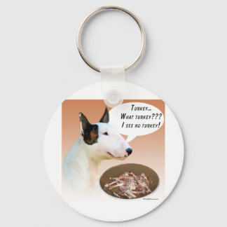 Miniature Bull Terrier Turkey Keychain