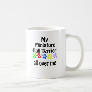 Miniature Bull Terrier Walks Design Coffee Mug