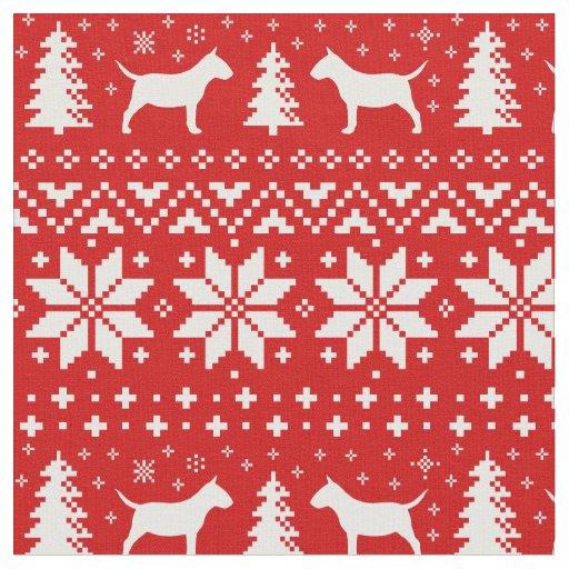 Miniature Bull Terriers Christmas MiniBull Holiday Fabric