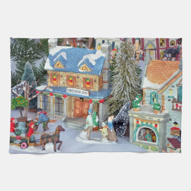 Miniature christmas village towel (Horizontal)