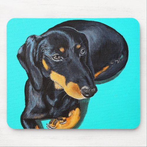 Miniature Dachshund Painting _ Floppy Mouse Pad
