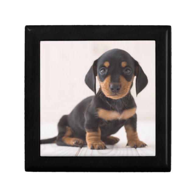 Miniature Dachshund Sitting Gift Box (Front)