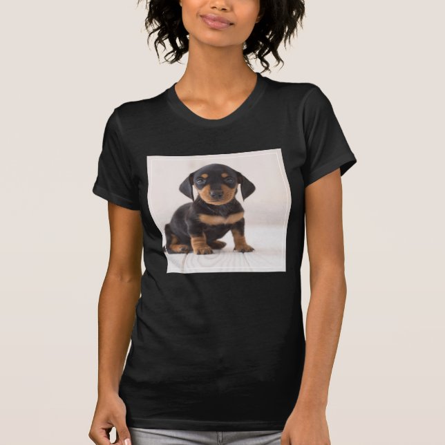 Miniature Dachshund Sitting T-Shirt (Front)