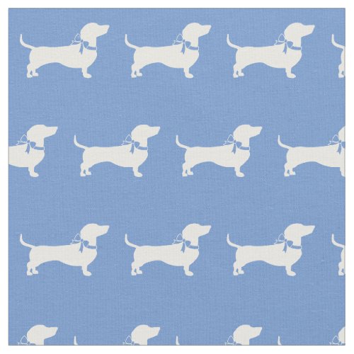 Miniature Dachshund Weiner Dog Light Blue Fabric