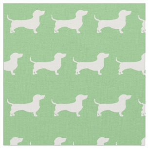 Miniature Dachshund Weiner Dog Pet Sage Green Fabric