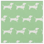 Miniature Dachshund Weiner Dog Sage Green Fabric