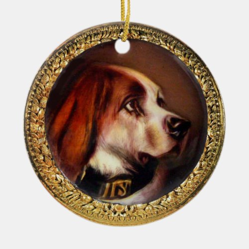 MINIATURE DOG PORTRAITS Bloodhound Ceramic Ornament