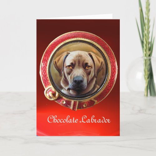 MINIATURE DOG PORTRAITS Chocolate Labrador Holiday Card