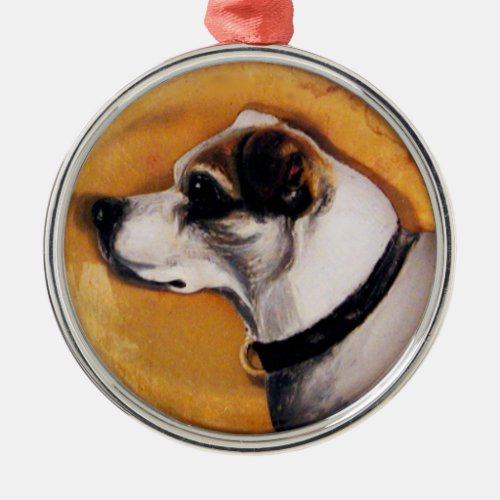 MINIATURE DOG PORTRAITS Fox Terrier Metal Ornament