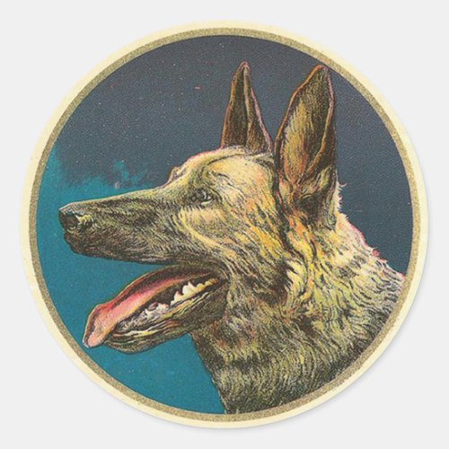 MINIATURE DOG PORTRAITS German Shepherd Classic Round Sticker