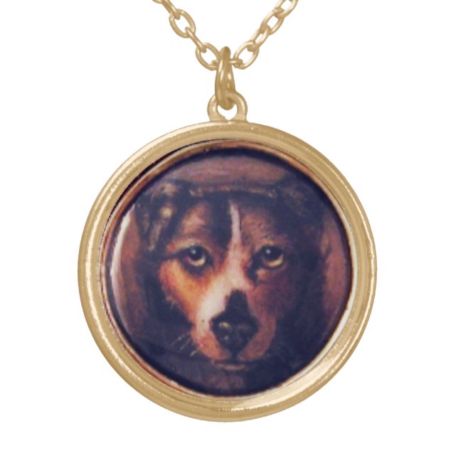 MINIATURE DOG PORTRAITS Pincher Gold Plated Necklace (Front)