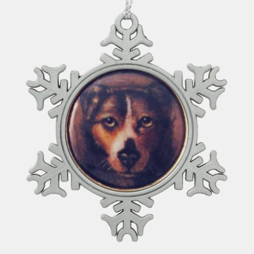 MINIATURE DOG PORTRAITS Pincher Snowflake Pewter Christmas Ornament