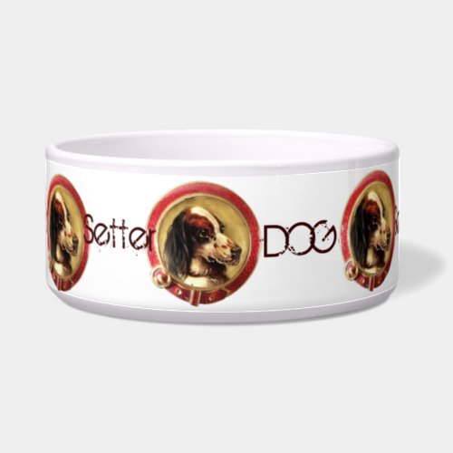 MINIATURE DOG PORTRAITS Tri_colour English Setter Bowl