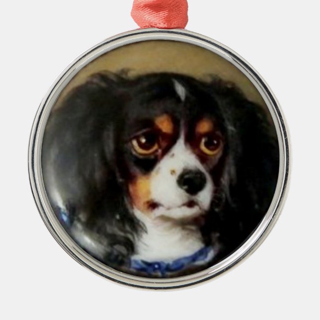 MINIATURE DOG PORTRAITS Tricolor Spaniel Metal Ornament (Front)
