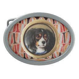 MINIATURE DOG PORTRAITS Tricolor Spaniel Oval Belt Buckle