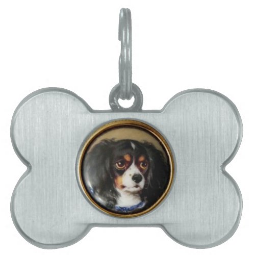 MINIATURE DOG PORTRAITS Tricolor Spaniel Pet Name Tag