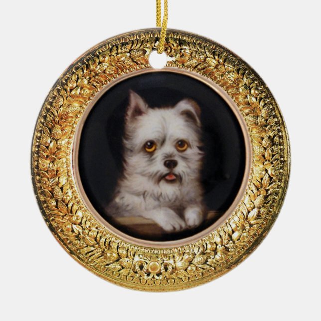 MINIATURE DOG PORTRAITS West Highland Terrier Ceramic Ornament (Front)