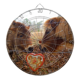 Miniature Donkey & Horse Valentine Heart Dart Board