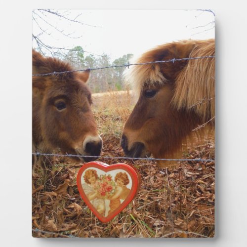 Miniature Donkey  Horse Valentine Heart Plaque